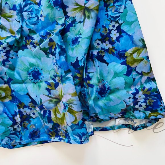 FOR LOVE & LEMONS Astor Floral Print Midi Dress In Blue NWT - Picture 6 of 10